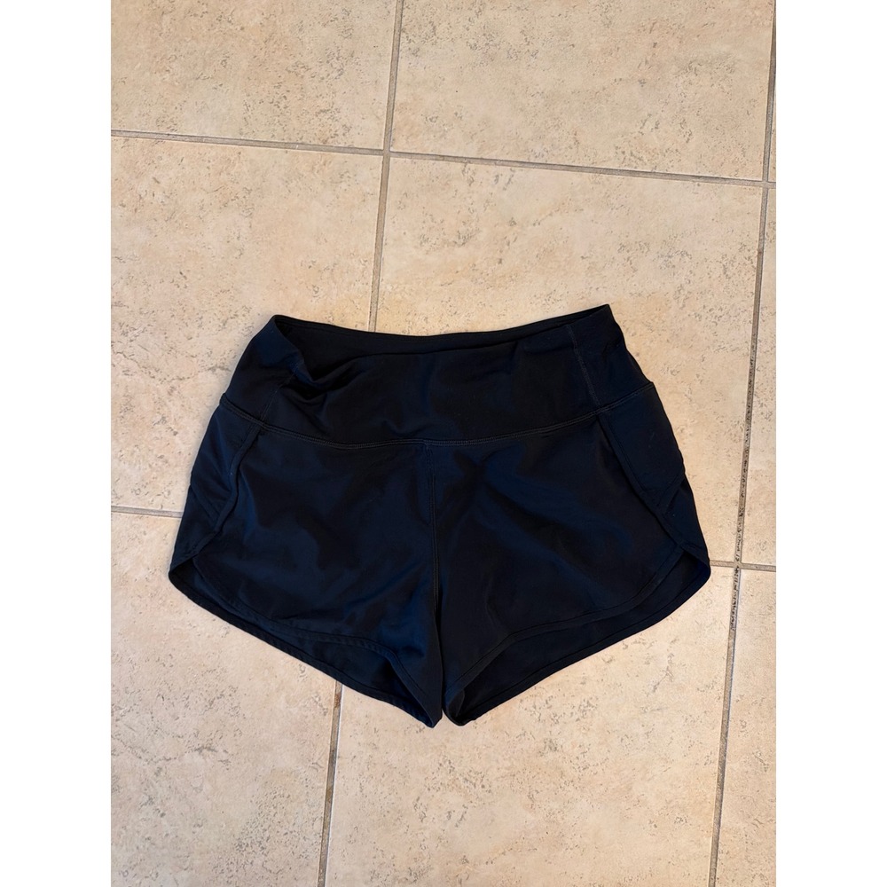CRZ YOGA Womens Black Running Shorts Back Zipper Pocket Size XS 0-2
